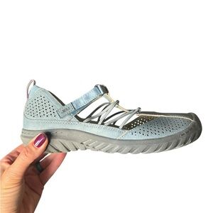 JBU by Jambu Women’s Fig Mary Jane Flat Blue Perforated Memory Foam Shoes Size 8